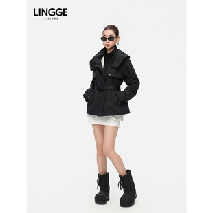 ATELIER 交织连帽廓形收腰短款 • 品牌新款 羽绒服 幂姐2.0 LINGGE