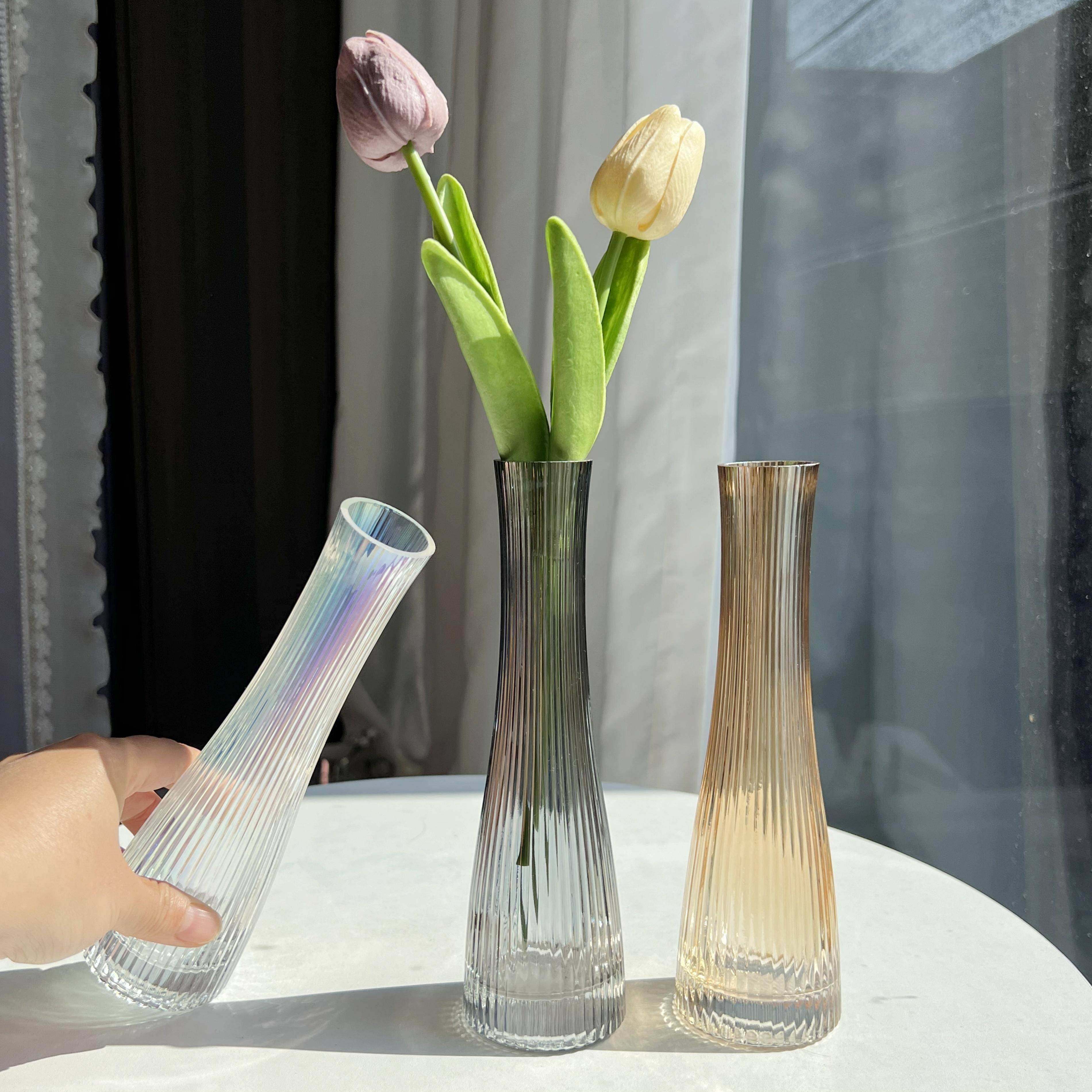 北欧ins风玻璃花瓶透明创意简约小摆件客厅餐桌面插花花器皿,家居饰品,花瓶,淘宝优惠券,粉丝福利购,淘宝优惠卷