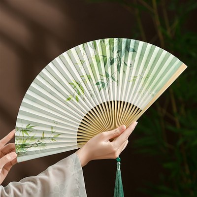 8寸双面纸扇中国风扇子古风折扇男女汉服随身折叠扇中式国风扇子