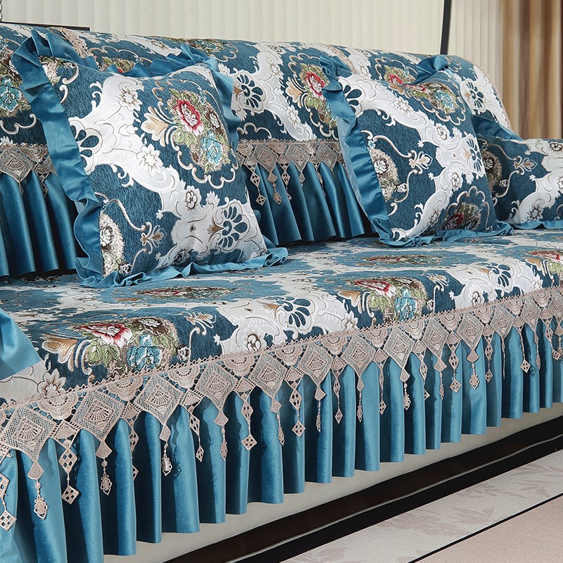 欧式沙发垫四季通用防滑奢华坐垫2024新款雪尼尔贵妃欧式沙发套罩