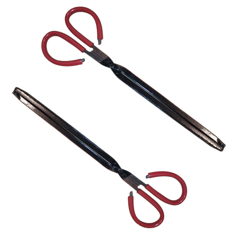老式手工火钳夹烧烤炭钳煤球饼铁钳防G滑拾物器垃圾夹搬家红把火