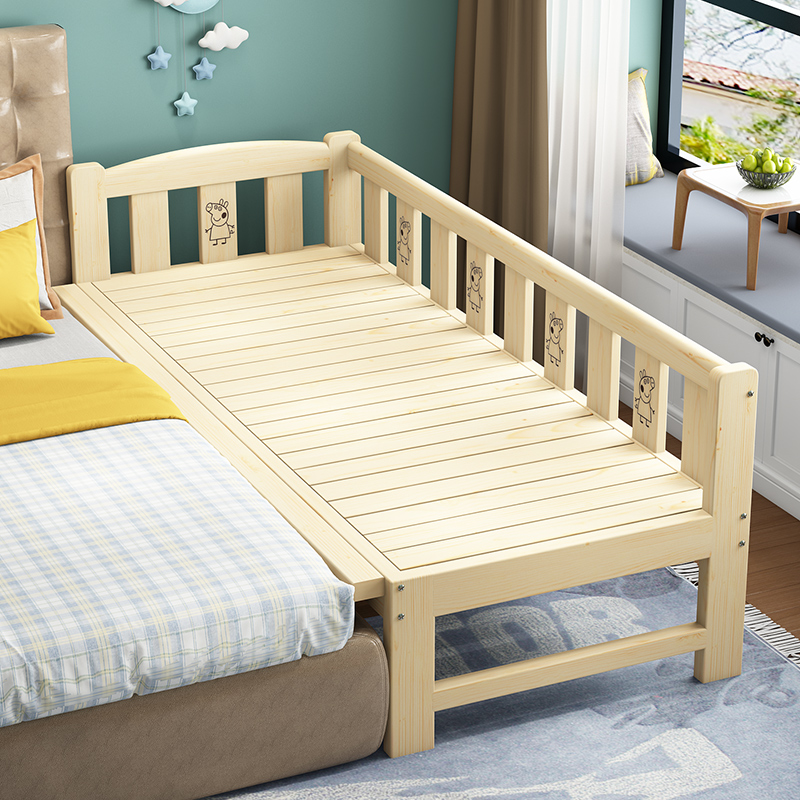 实木拼接床加宽加长床架定制单人床儿童婴儿床小床拼大床延伸床板