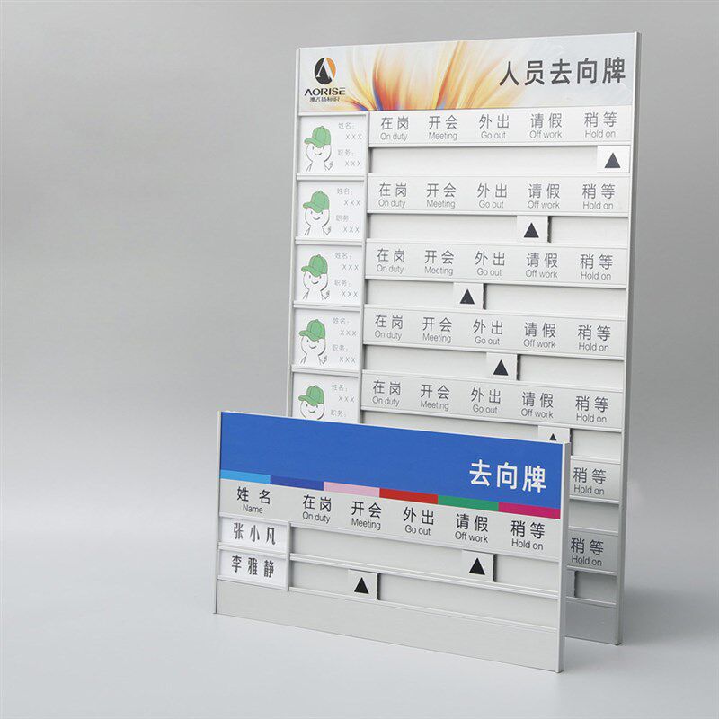 可更换办公室人员去向指示牌铝合金去向牌定制医院宿舍值班公示牌