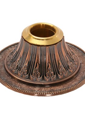 家用佛堂手摇转金轮底座合金莲花座手持转简经筒底托藏族桌面摆件