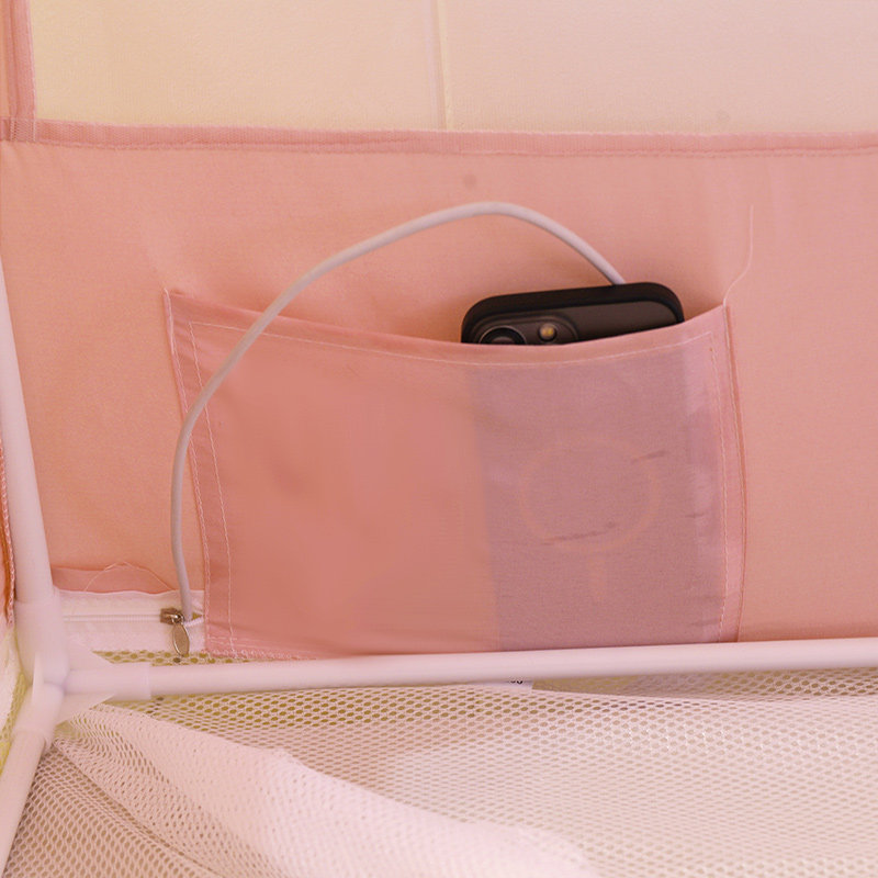 2023新款家用蚊帐A类牀帘遮光三门防摔儿童公主风tT门加厚支架