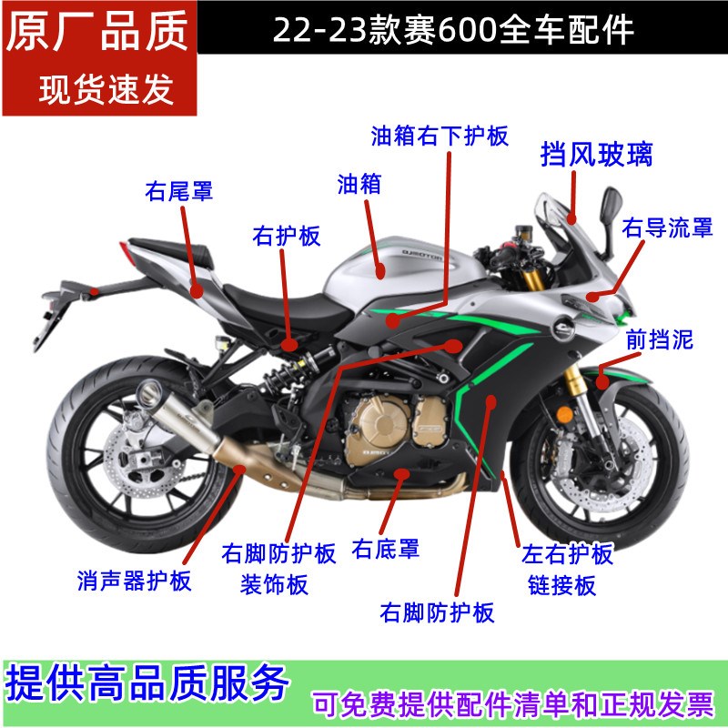 新款QJ赛600RR全车外壳大灯导流罩油箱脚防护板尾罩挡泥板定风翼