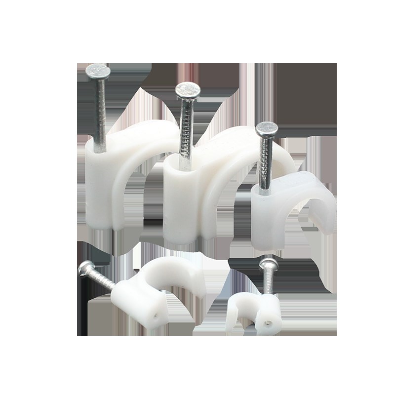 钢钉线卡网线扣固定线卡子圆形墙钉电线塑料卡扣理线器160只盒装