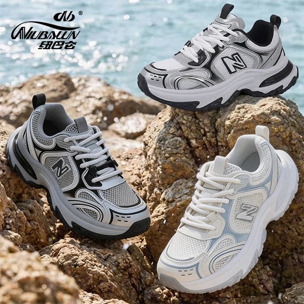 纽巴仑夏季新款网面透气厚底增高老爹鞋时尚百搭女鞋运动休闲男鞋