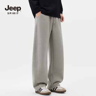 JEEP SPIRIT男士裤子春装男款2026年春秋季宽松直筒休闲运动卫裤