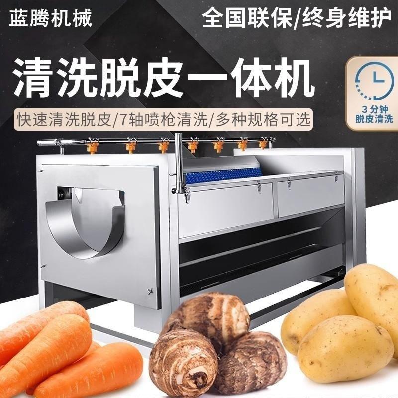 不锈钢土豆去皮机工业用红萝卜去泥冲洗机莲藕毛刷脱皮清洗设备