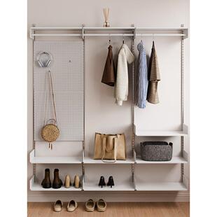 维索轨道储物架入口多功能衣帽架壁孔板储物架家用多层鞋架