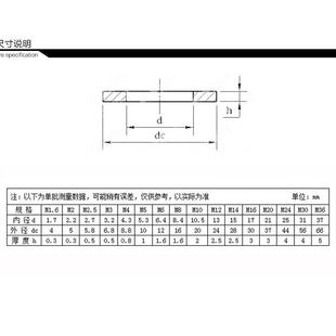 M14 M20 M10 垫片M3 M16 平垫 M12 304不锈钢平垫圈