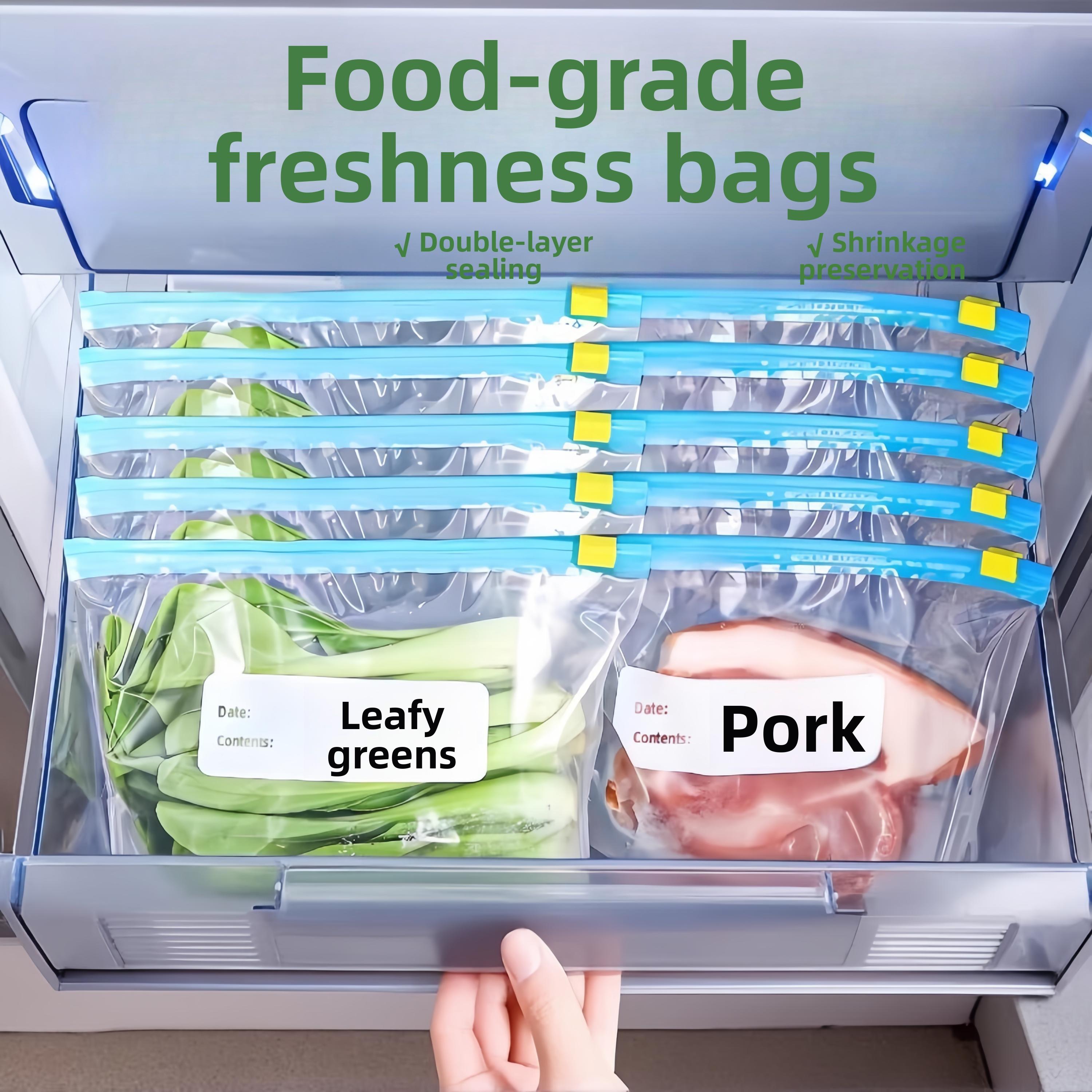 新型食品级加厚保鲜密封袋自封包装袋家用储物袋冰箱冷冻室专用带