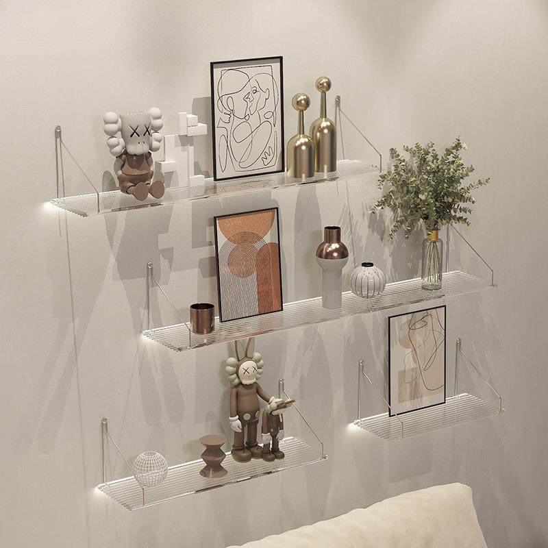 墙上置物架亚克力展示架墙壁墙面免打孔挂墙床头一字隔板书架壁挂,厨房/烹饪用具,抹布架/厨房清洁收纳架,淘宝优惠券,粉丝福利购,淘宝优惠卷