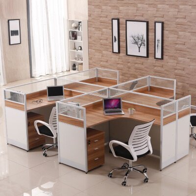 职员公桌员工电脑桌椅组合财务公桌2人/4人6人屏风位卡座