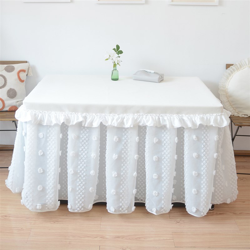 新款夏季奶油风法式布艺电炉罩保险柜烤火桌罩防尘罩装饰桌布定制
