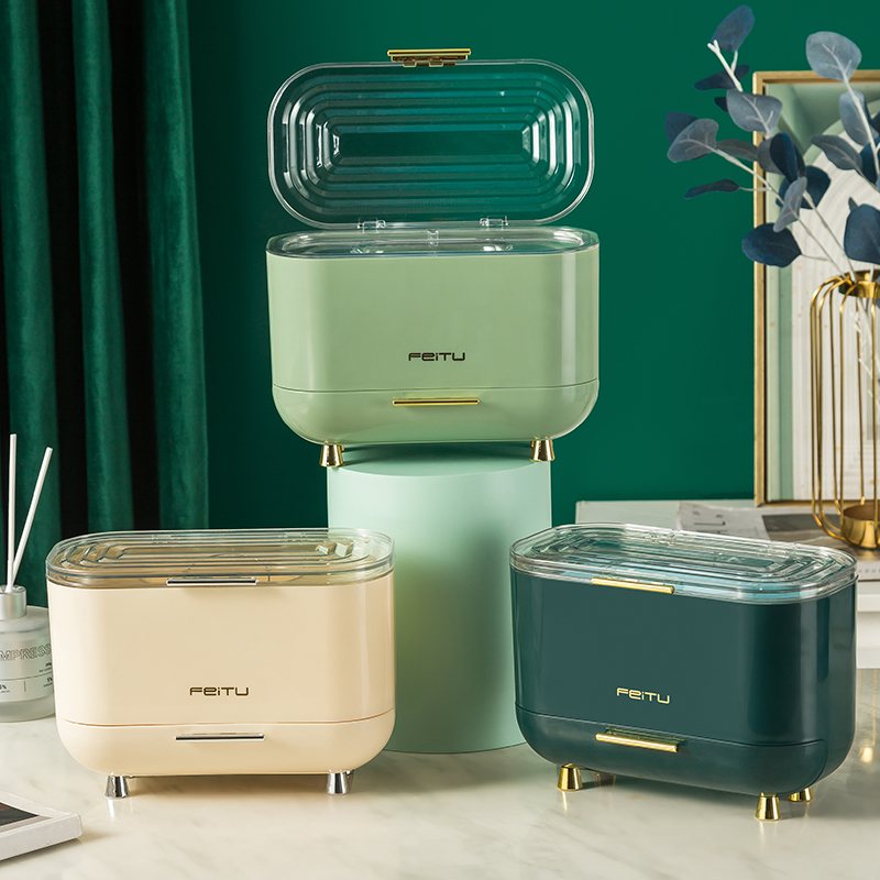 纸巾盒客厅高档轻奢风高级感带弹托抽纸盒家用创意多功能纸抽盒