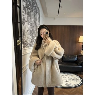 在逃公主中古皮草彷貂毛毛毛外套女加厚上衣冬覆古千金风