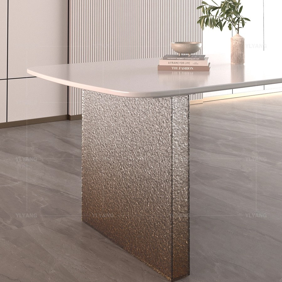 轻奢亚克力桌腿支架水波纹桌腿