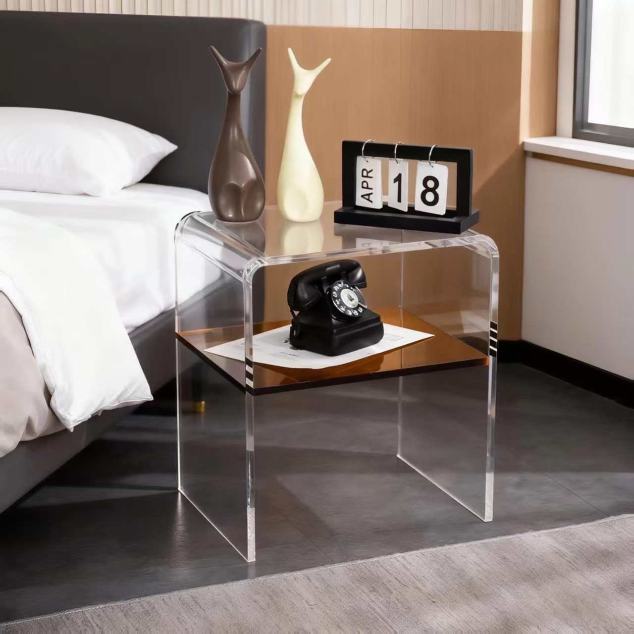 亚克力边几卧室透明床头柜