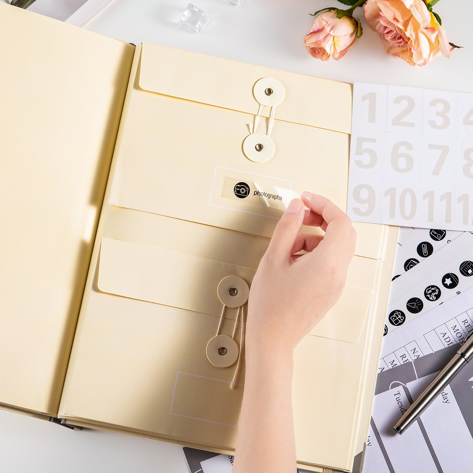 外贸收纳袋In Case I Go Missing Binder口袋文件夹风琴文件袋