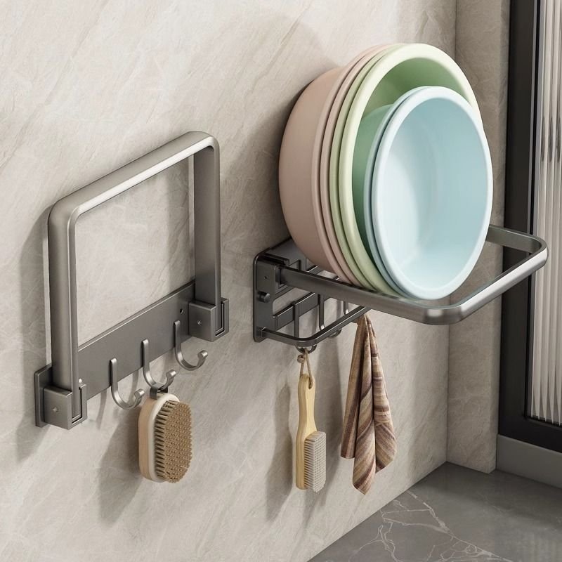 脸盆收纳架卫生间浴室厕所洗手间盆子挂钩免打孔洗漱台壁挂置物架