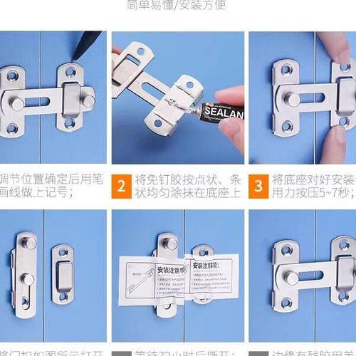 玻璃门锁推拉玻璃锁双门免开孔不锈钢店铺中央锁单门双开门锁移门