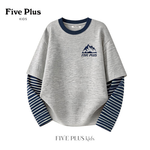 Five Plus男童秋季长袖t恤2026新款衣服小男孩纯棉童装儿童上衣