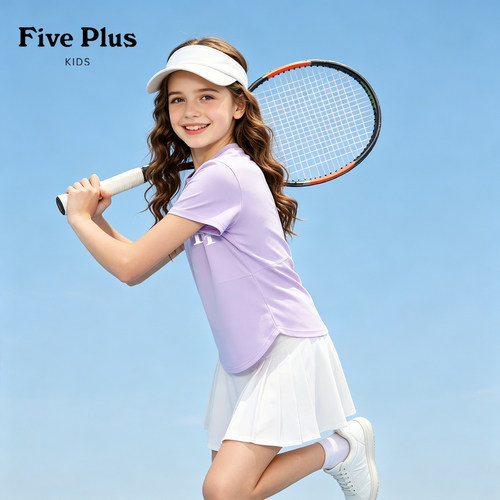Five Plus童装夏装女童运动上衣2026新款女孩半袖速干儿童短袖t恤