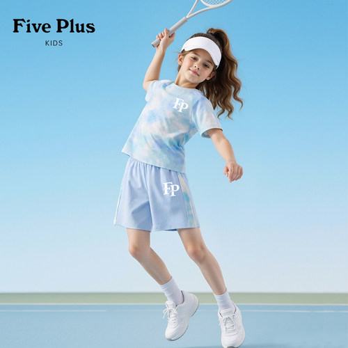 Five Plus童装儿童套装2026新款夏装女大童运动衣服女童短袖短裤