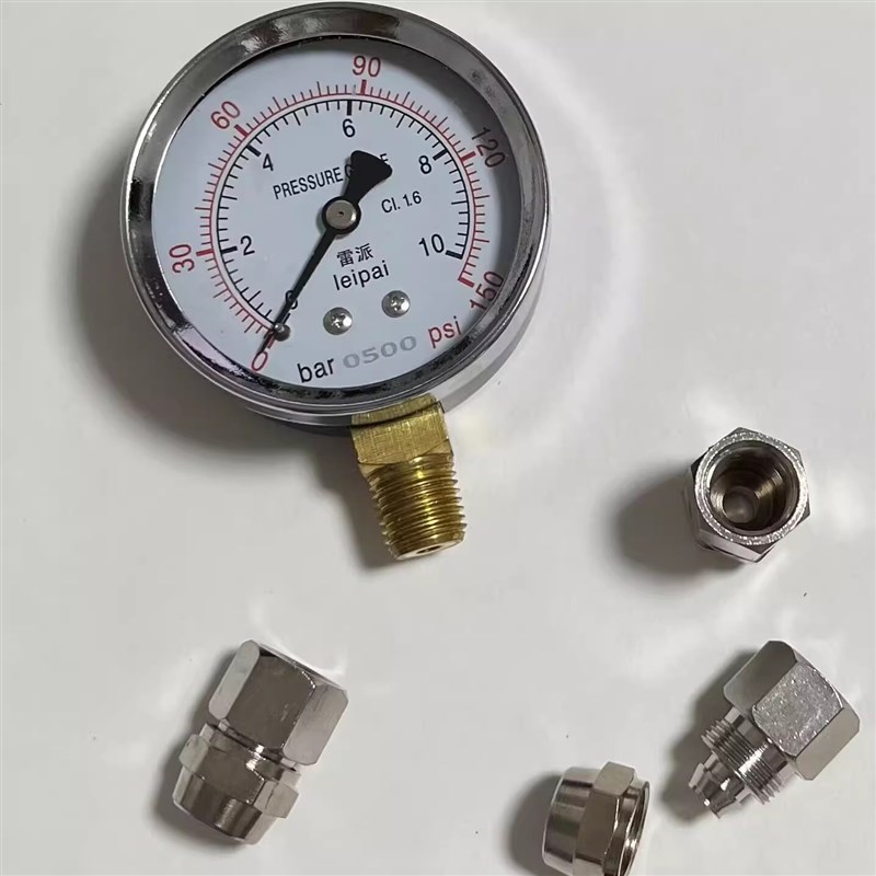 直径60mm压力表气管快拧接头内螺纹m14x1.5 G1/4接外径6mm PU软管