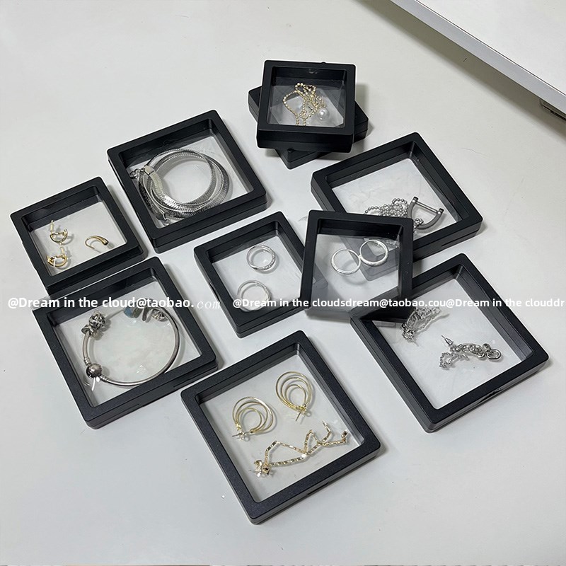 耳环珠宝收纳盒抗氧化透明Pe膜首饰盒项炼戒指便携式盲盒酒吧展示