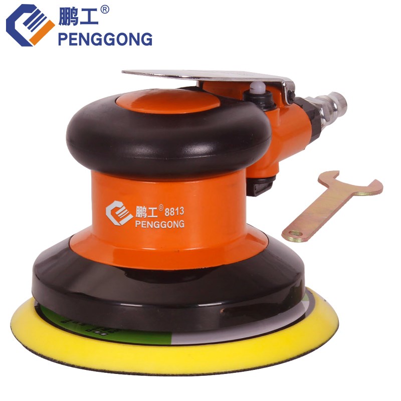 鹏工工业型5吋圆盘式气动抛光机 125mm风动砂磨机 砂纸机 打磨机