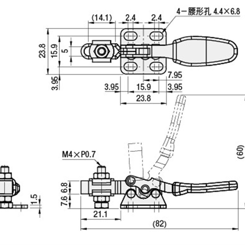 水平式快速夹具 替代MISUMI米思米肘夹MC01L-2快速夹钳 工装夹具