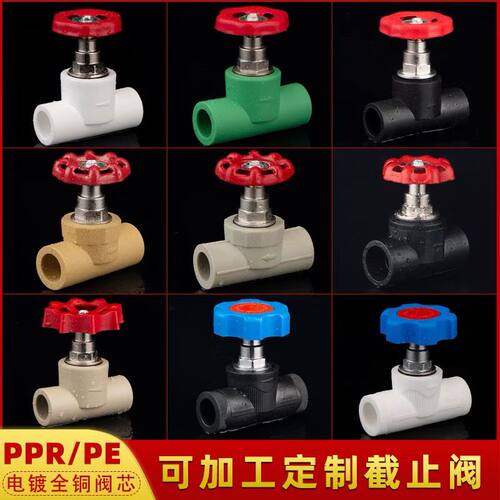 PEppr精品截止阀全铜升降式卡簧闸阀活接配件4分自来水管阀门开关