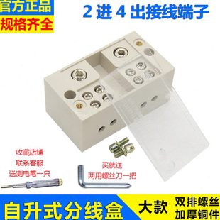 接线盒二进四出家用电线分线器220V零火线接线端子排分线盒 自升式