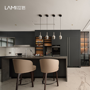 拉迷橱柜定制开放式厨房整体橱柜石英石台面定制灶台一体柜厨房柜