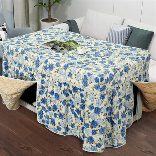 烤火罩加绒加厚茶几罩电炉罩套烤火桌套罩被长方形家用烤火炉桌布