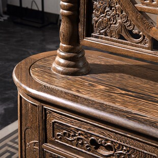 红木家俱鸡翅木仿古隔厅柜间厅柜玄关柜门厅柜中式 饰 多功能双面装