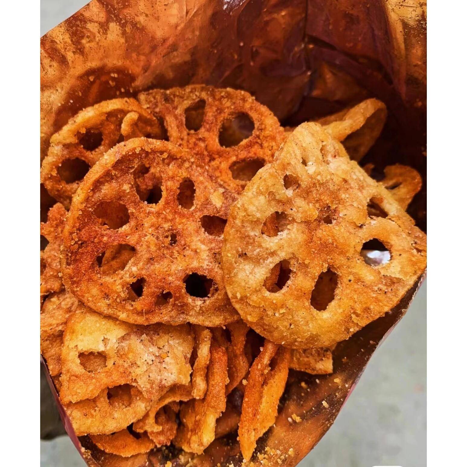 中都食府椒盐藕片麻辣香辣孜然蒜香海苔多口味油炸莲藕片即食网红