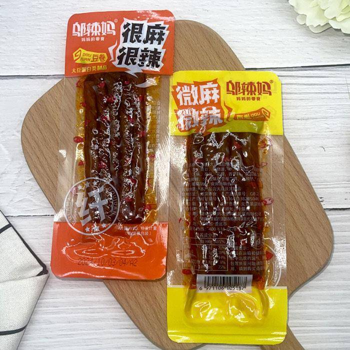 湖南特产邬辣妈杂粮豆卷很麻很辣条500g/包小豆筋干网红解馋零食