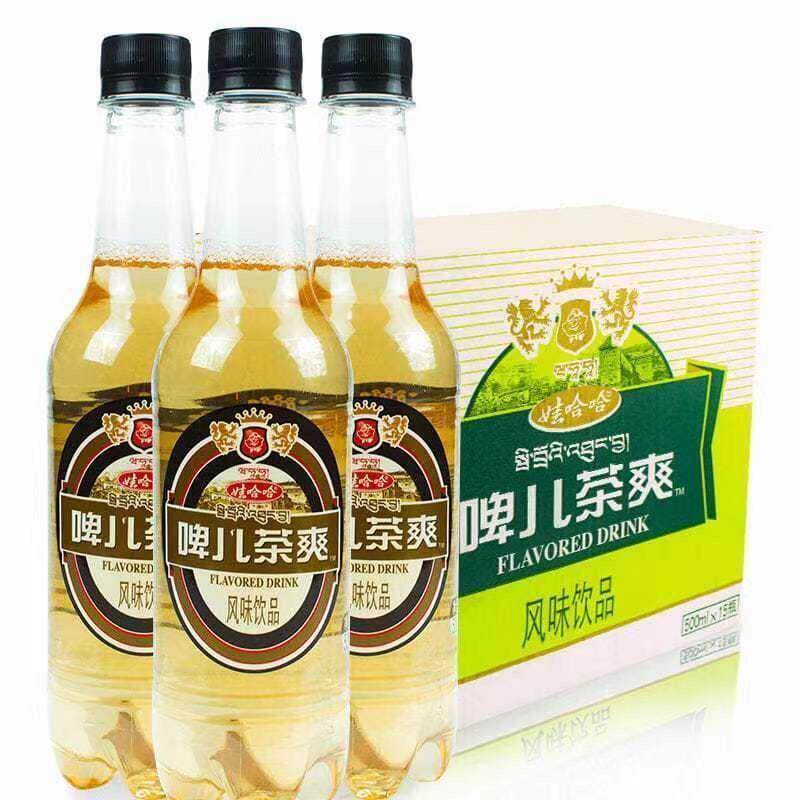 新货啤儿茶爽500ml大瓶麦芽汁发酵俄罗斯风味夏季冰爽碳酸