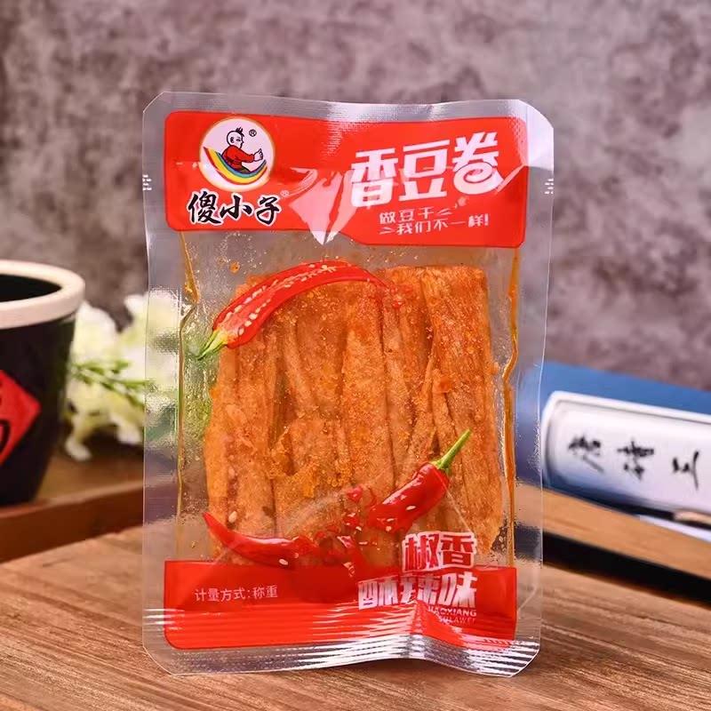 傻小子香豆卷香辣薄豆干辣条麻辣零食大辣片豆皮小吃休闲食品辣味