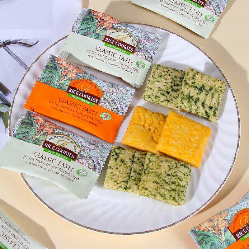 汇佳巧米脆片海苔咸蛋黄味米饼宝宝喜饼干结婚庆喜糖果招待小零食
