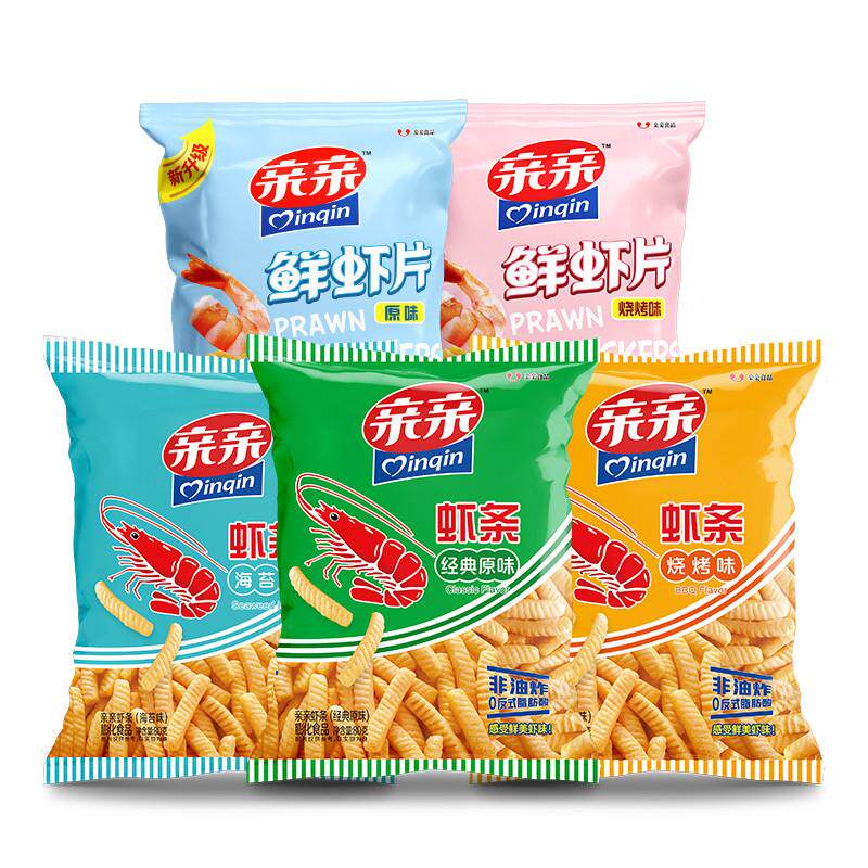 虾条大包装膨化小零食多种口味解馋整箱香辣海苔烧烤原味网红