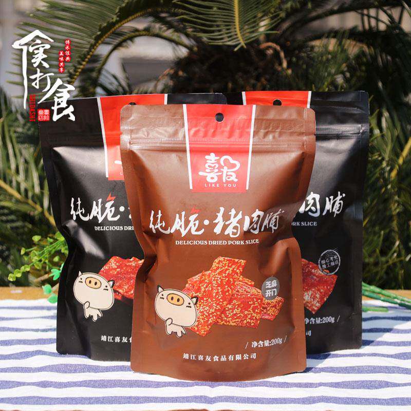 靖江特产喜友纯脆猪肉脯香脆猪肉铺浦原味休闲零食小吃自然片