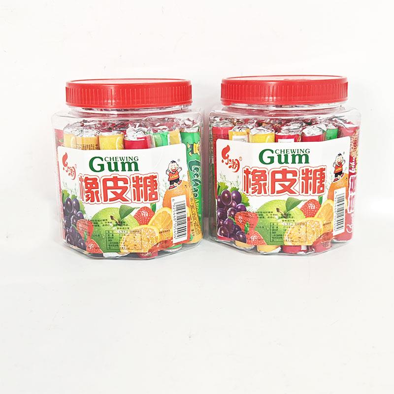 乐潮橡皮糖趣味休闲零食糖果混合水果味软糖一罐30支*20g糖果