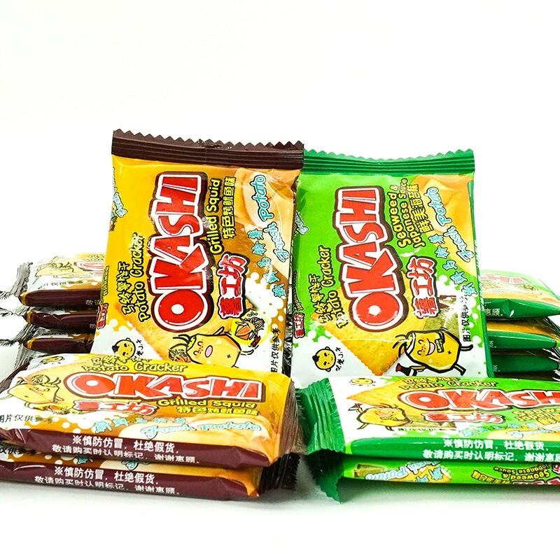okashi薯工坊马铃薯土豆薄脆饼干海苔咸味鱿鱼大蒜味薯片早餐饼干