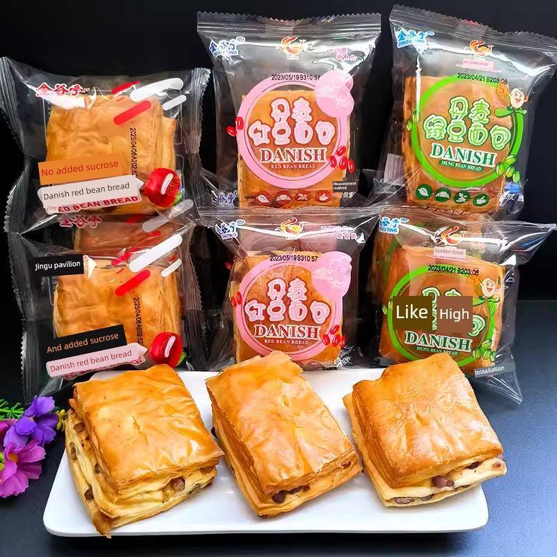 金谷亭丹麦红豆面包500g整箱健康早餐小零食营养办公休闲食品包邮