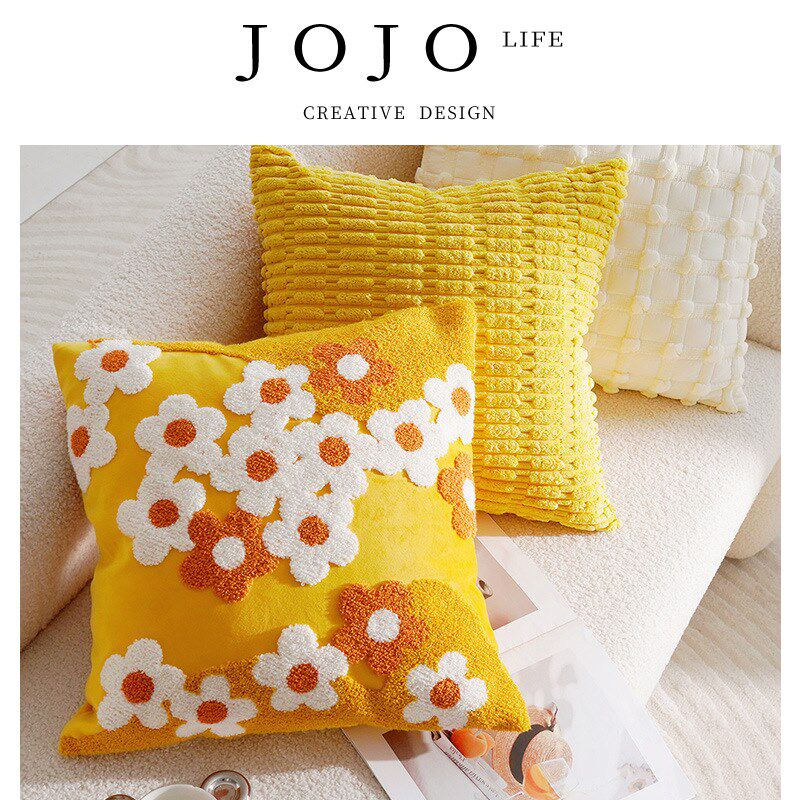 JOJOS L. PD.ace.奶油色南瓜客厅沙发抱枕套花朵靠枕靠垫  王牌